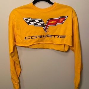 Yellow long sleeve crop top Corvette